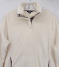 Eddie Bauer Women's Large Sherpa Fleece Pullover Ivory Cream Top Sweatshirt