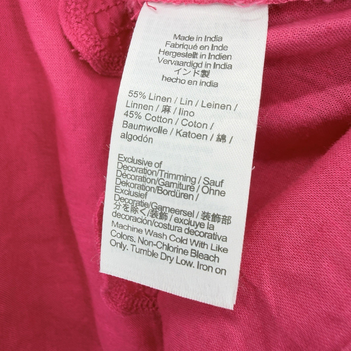J Crew Linen Cotton Top Women Large Pink Sleeveless Embroidered