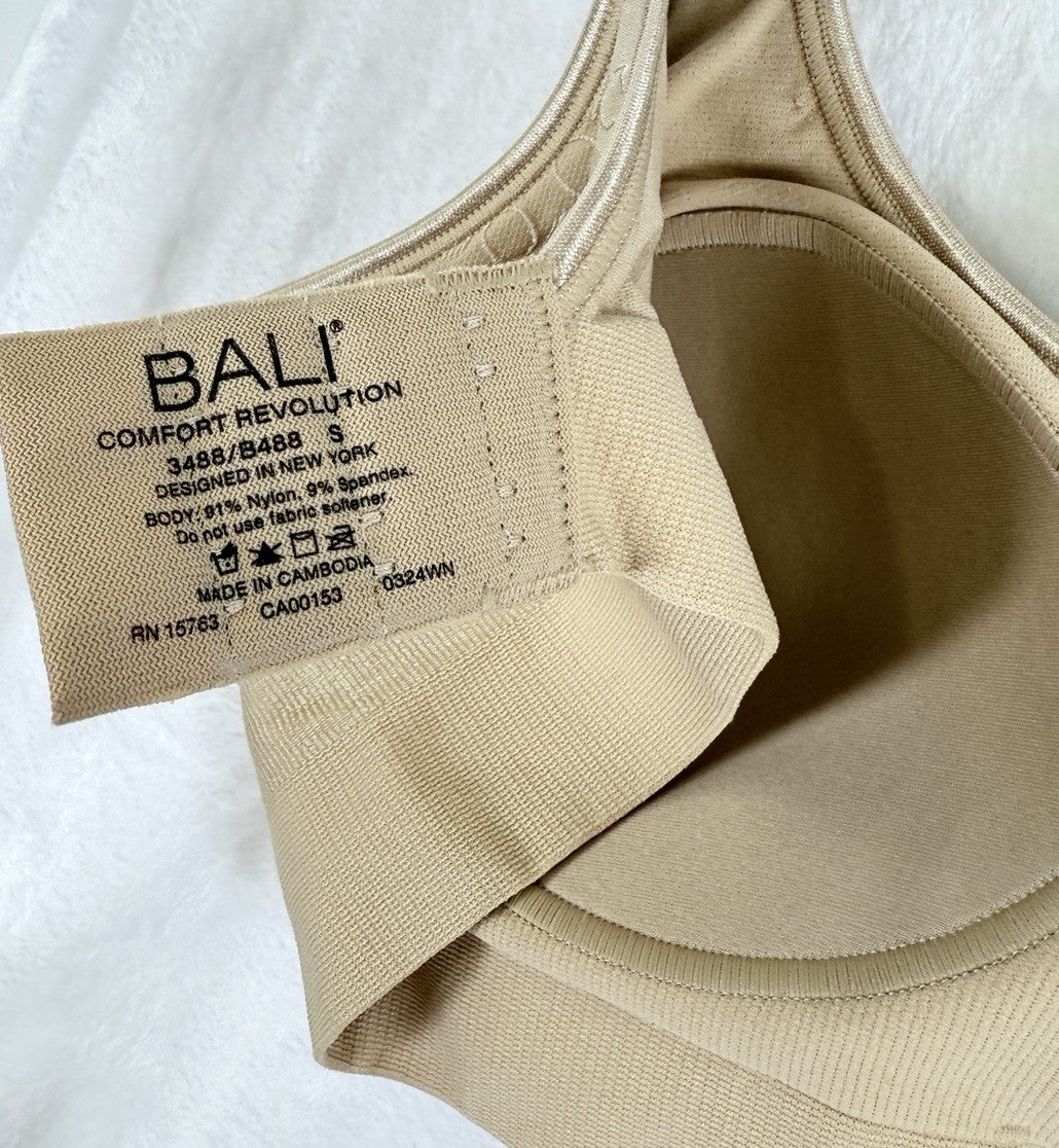 Bali Comfort Revolution Bra Small Beige Lot Of 2 3488 B488 Womens Wireless