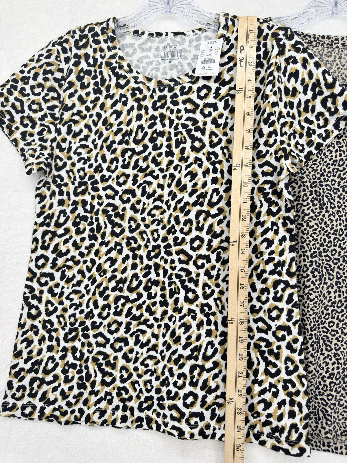J Crew Top Women Medium Collector Tee Lot Cheetah Leopard Print Short Sleeve New