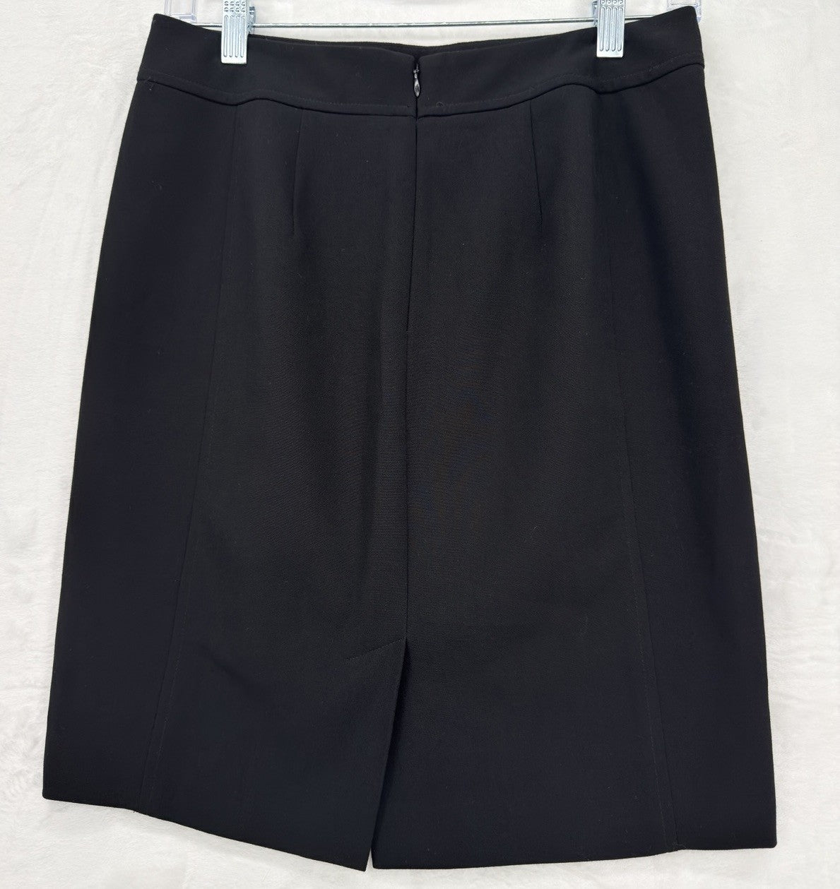 Ann Taylor Loft Ponte Skirt 4 Petite Black Knit Pencil Knee Length Womens 4P