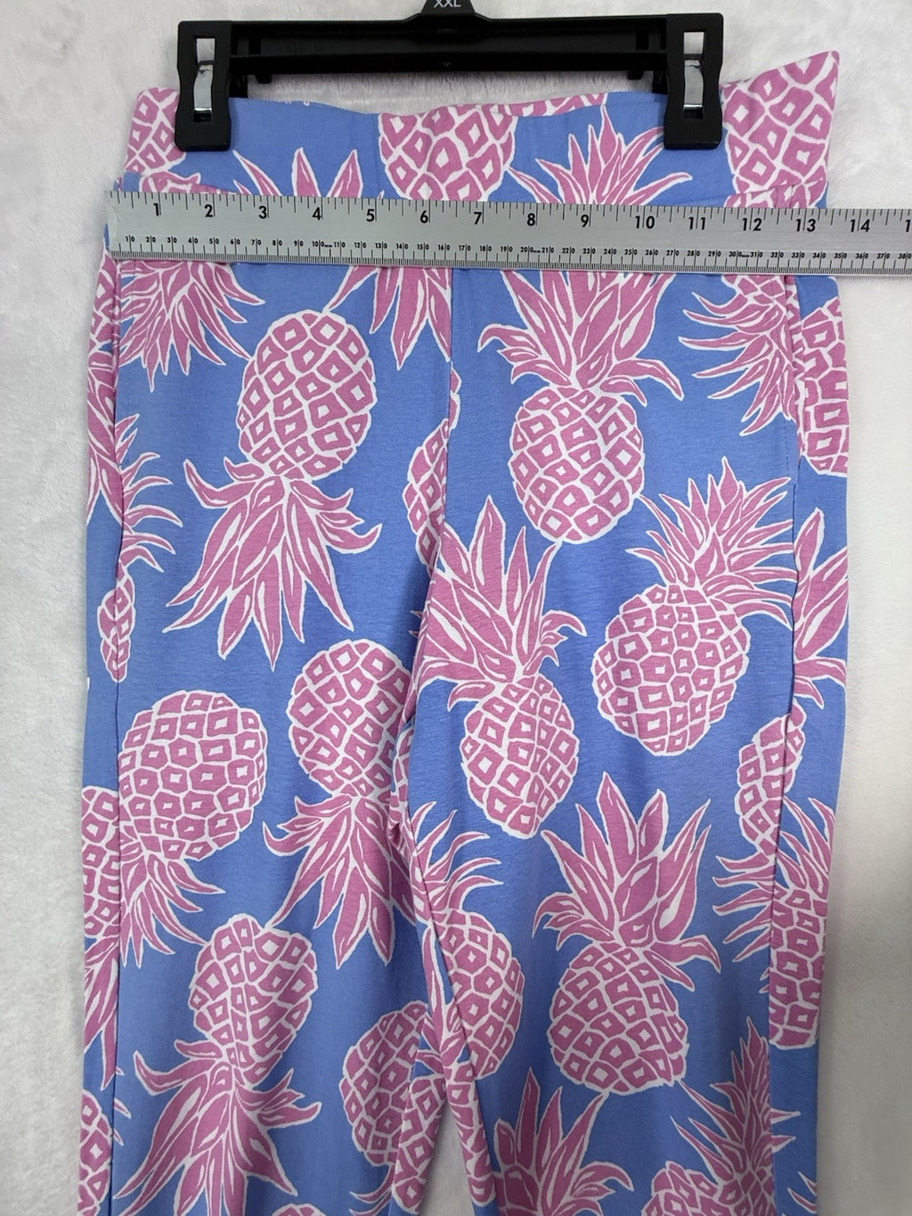AnaClare Pants XS Athena Knit Legging Pink Blue Pineapple Pocket Ana Clare Clair