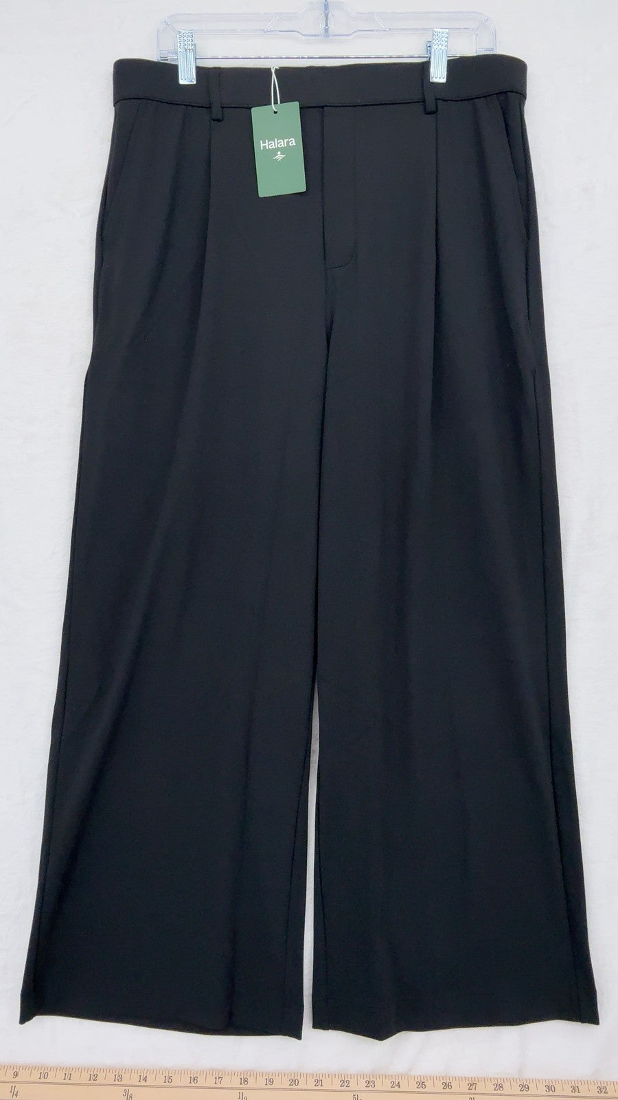 Halara Wide Leg Pants XL Petite Women Black Flex Day Stretch Pleated New NWT
