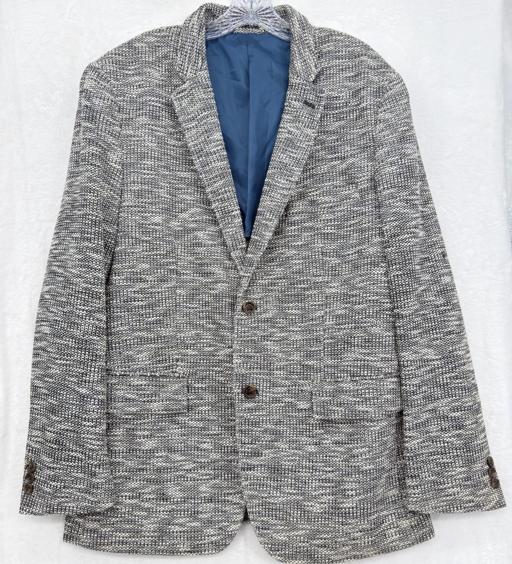 Tasso Elba XL Men's Classic Fit Knit Blazer Sport Coat Gray Blue Jacket