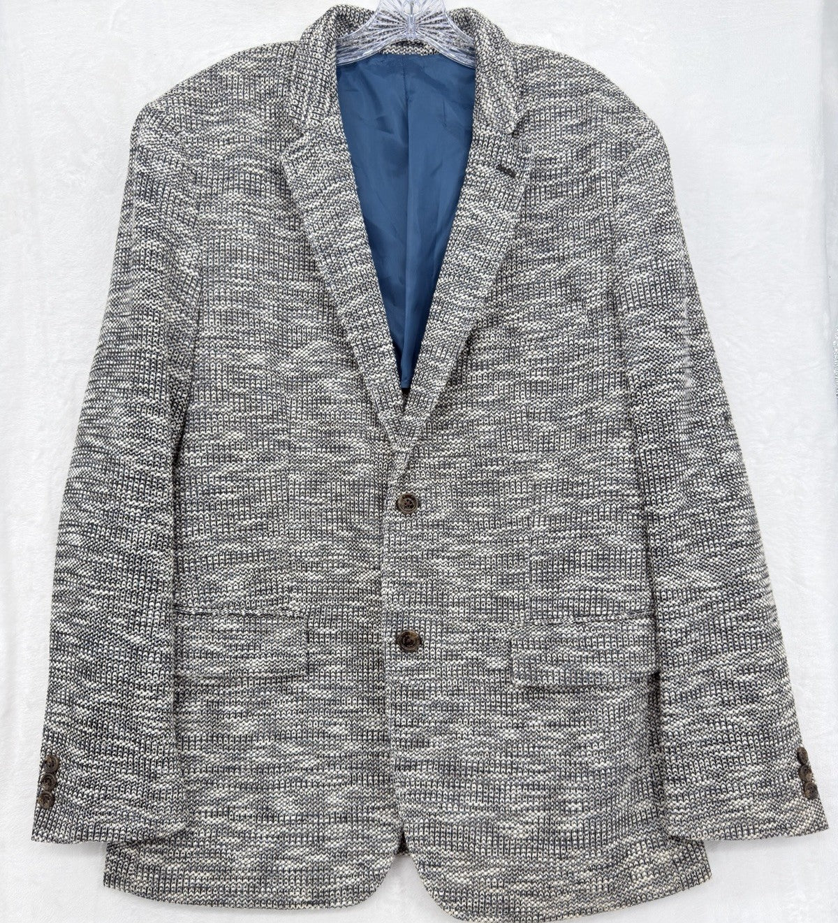 Tasso Elba XL Men's Classic Fit Knit Blazer Sport Coat Gray Blue Jacket