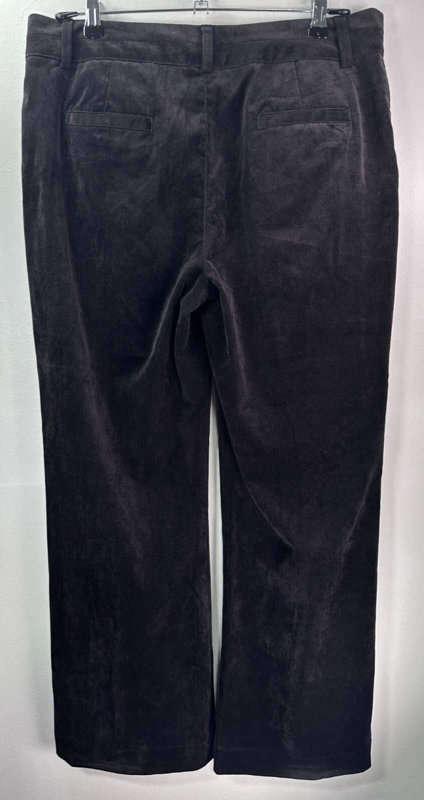 Coldwater Creek 12P Whisper Corduroy Trousers Black Pants Bootcut Womens