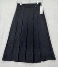 GU Wrap Pleated Midi Skirt Small Women Black Uniqlo Dark Academia New NWT