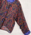 Vintage Victoria's Secret Gold Label Large Purple Paisley Sheer Top 80s Pajama