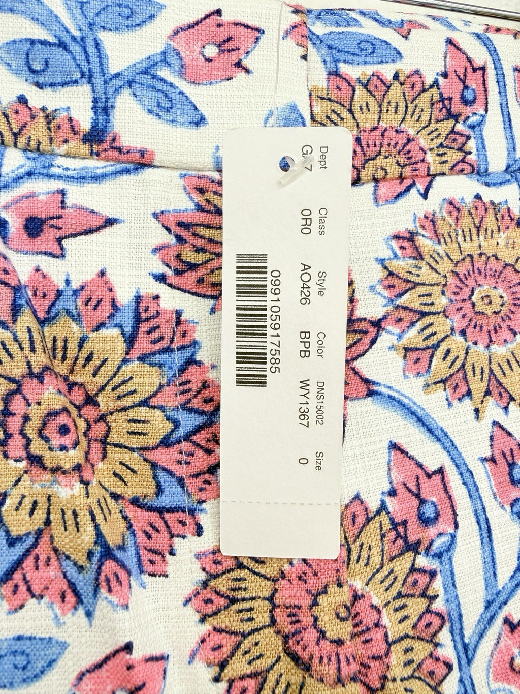 J Crew Hayden Pants 0 Block Floral Print High Rise Blue Pink Womens New NWT