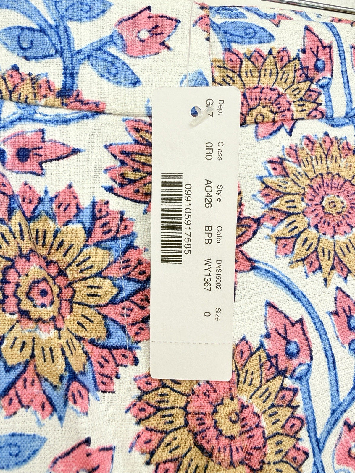 J Crew Hayden Pants 0 Block Floral Print High Rise Blue Pink Womens New NWT