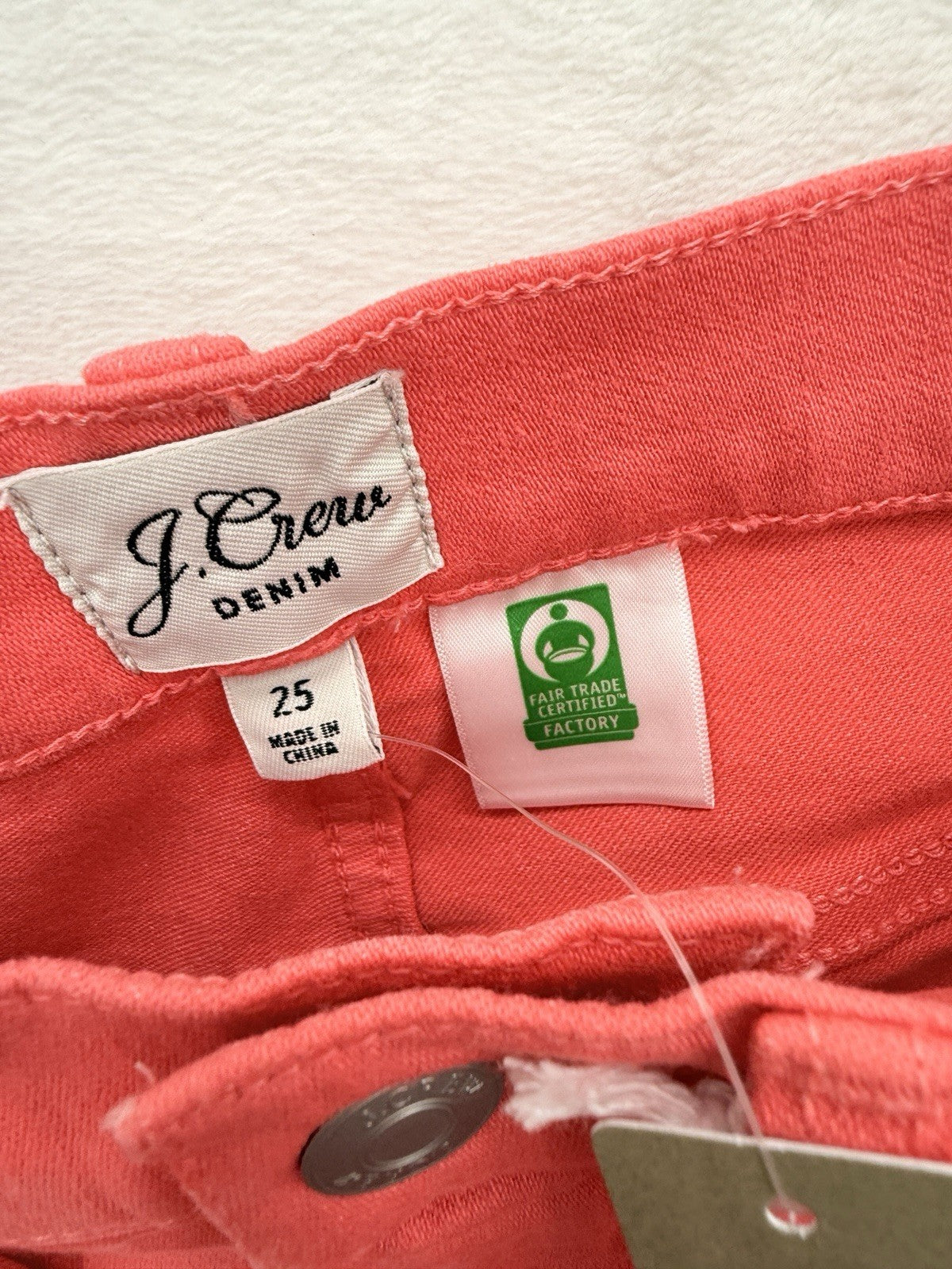 J Crew High Rise Toothpick Jeans 25 Coral Pink 10” Womens Denim New NWT