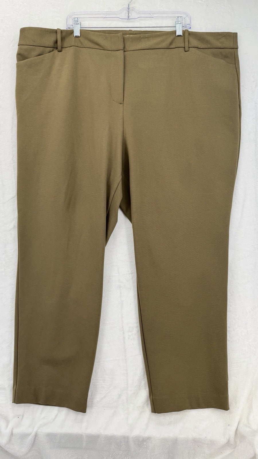 Liz Claiborne Emma Pants 24W Moss Green Plus Size Womens Slim Leg Ankle New NWT
