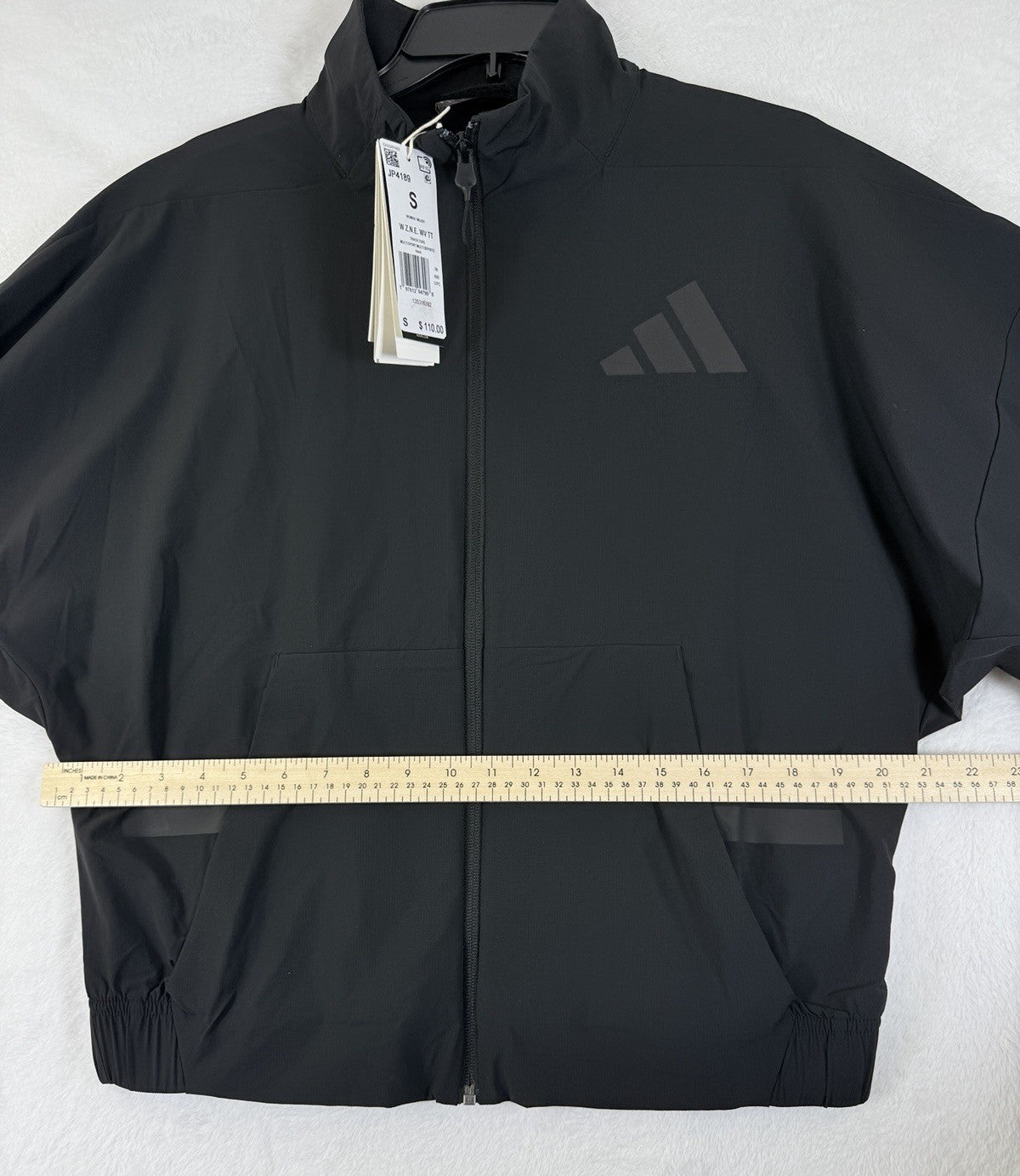 adidas Womens ZNE Woven Bomber Jacket Small Black Track Full Zip NWT New