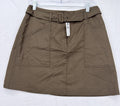 Banana Republic Utility Mini Skirt 8 Womens Belt Twill Brown New NWT