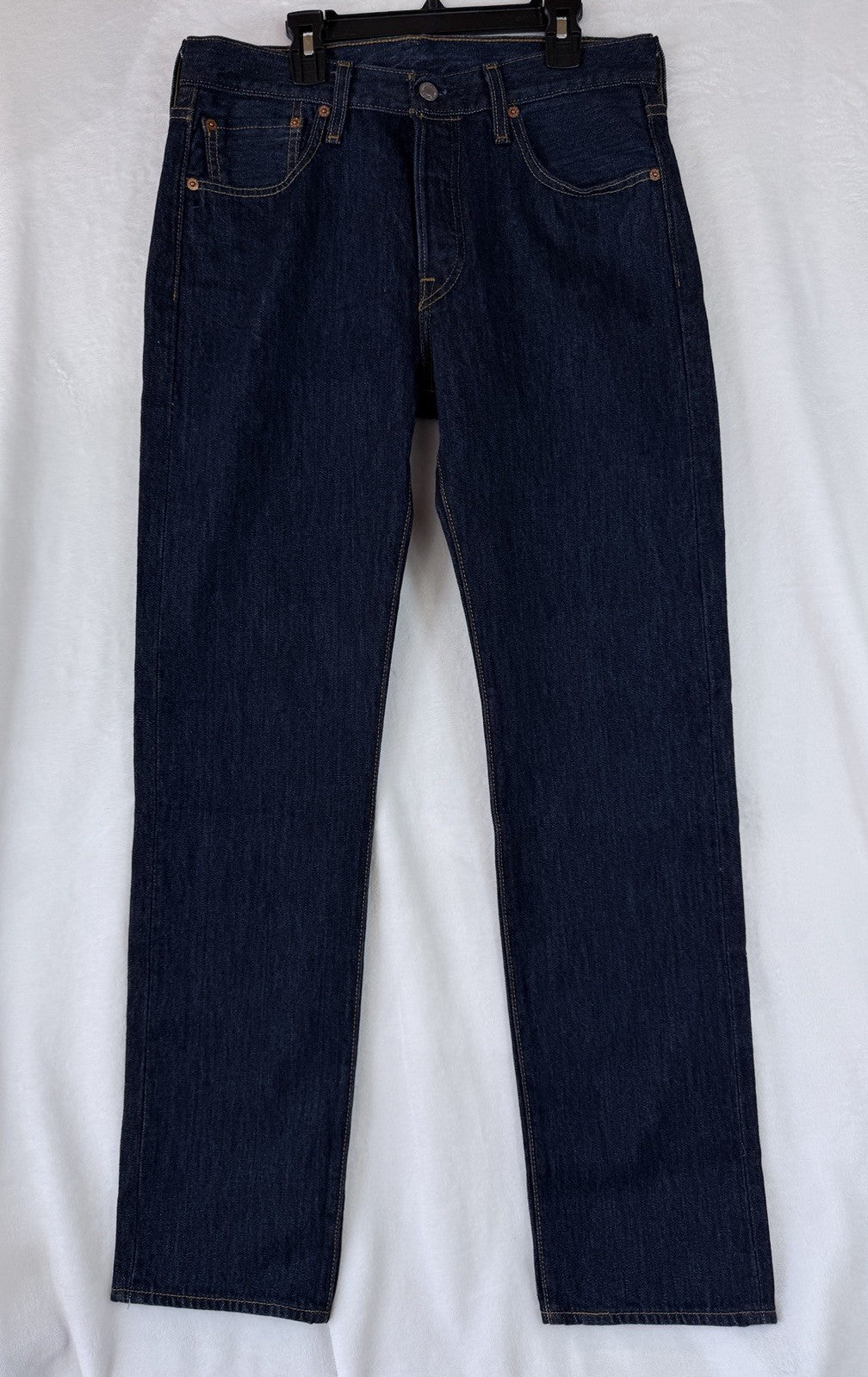 Levis 501 Jeans Mens Button Fly 30x32  Dark Blue Straight Leg
