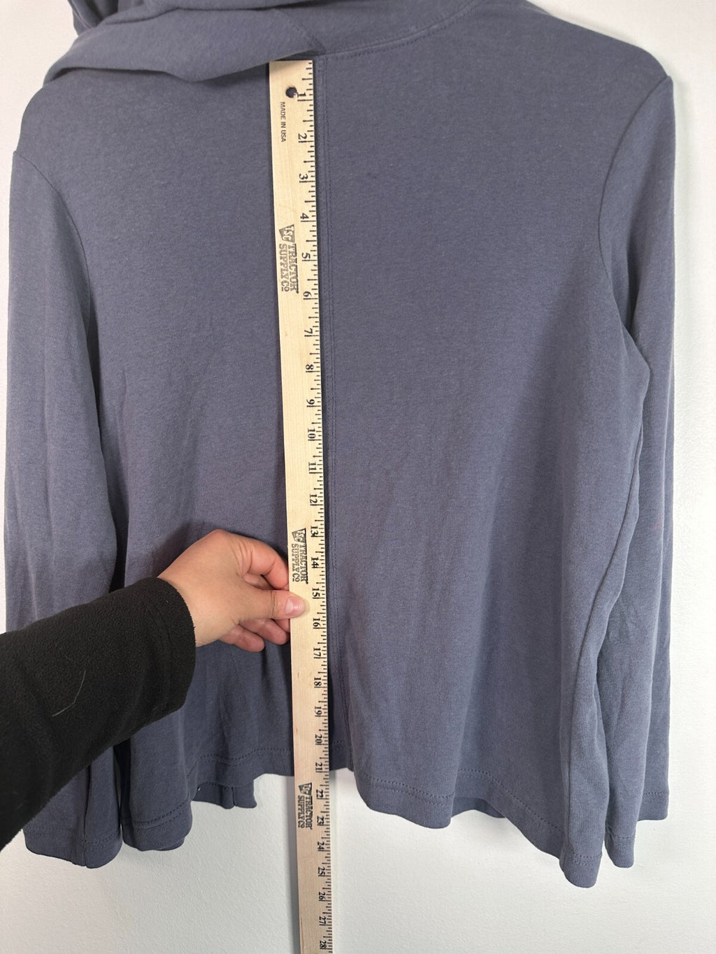 J Jill Jacket XS Petite Open Front Knit Hooded Lightweight Cardigan Blue