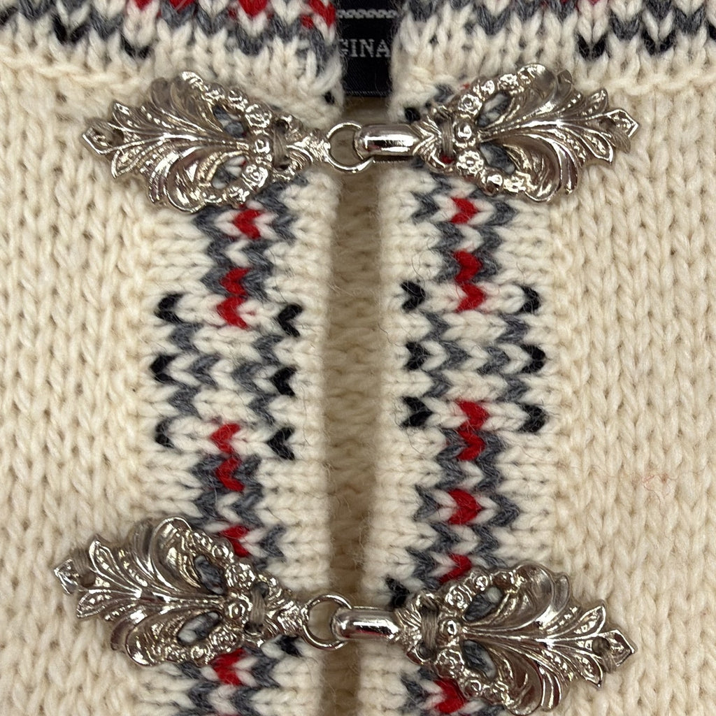 Northway Nordic Sweater Wool Medium Mens Cream Fair Isle Pullover Norway
