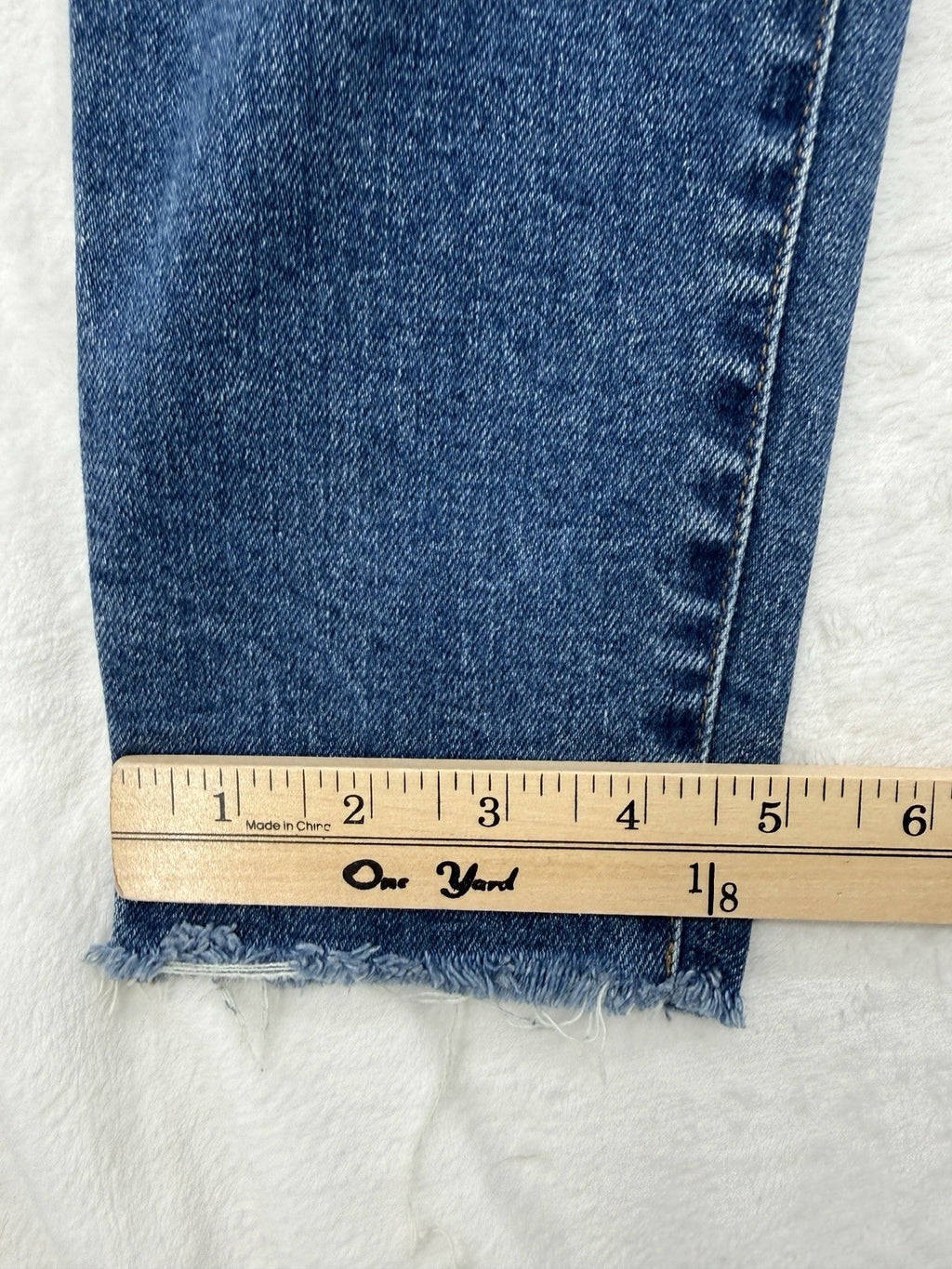 J Crew 9” Toothpick Jeans 25 Womens Blue Denim Raw Hem
