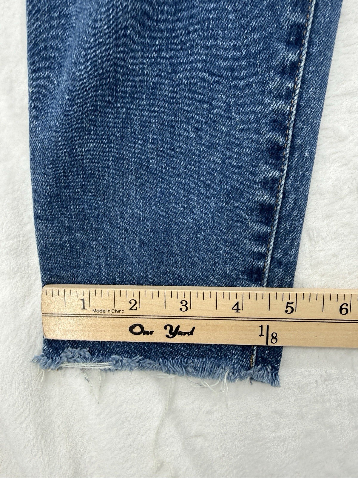 J Crew 9” Toothpick Jeans 25 Womens Blue Denim Raw Hem