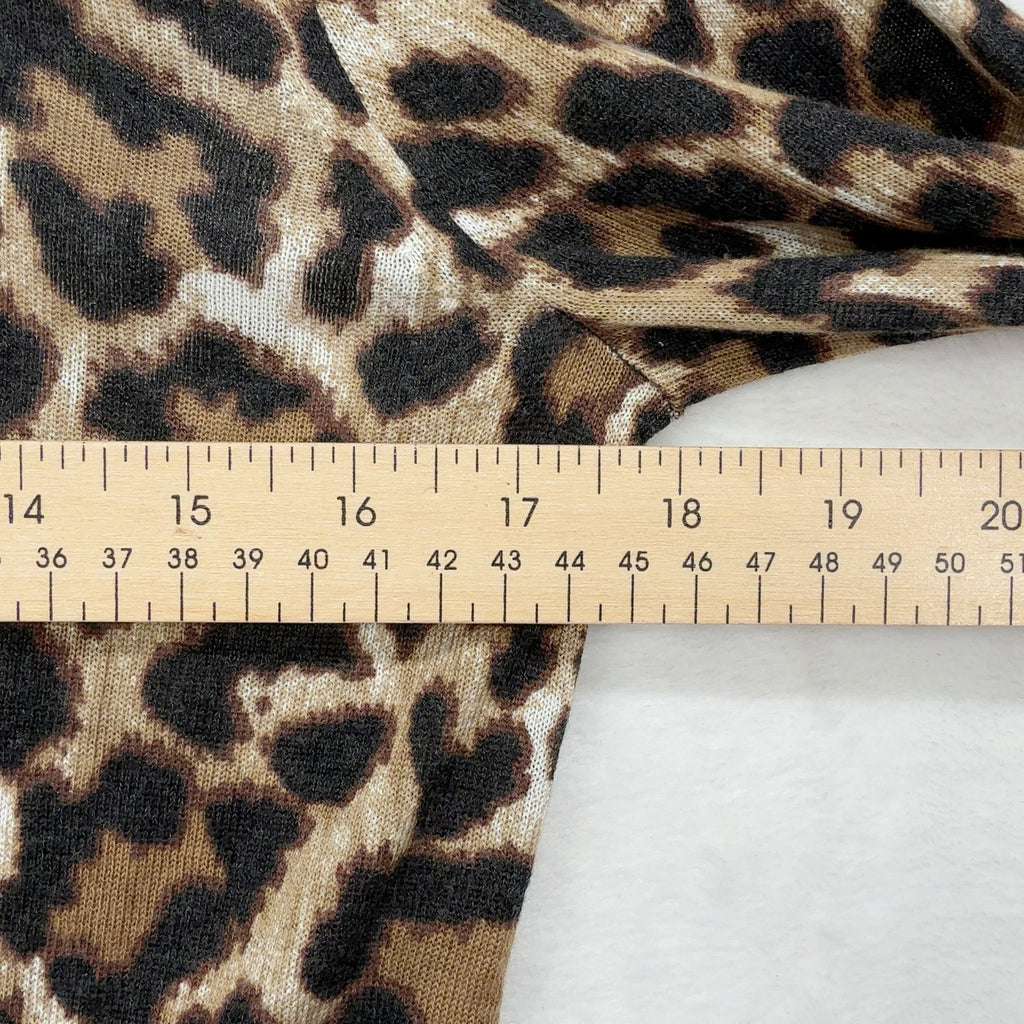 J Crew Silk Blend Sweater XS Womens Leopard Print Top Long Sleeve