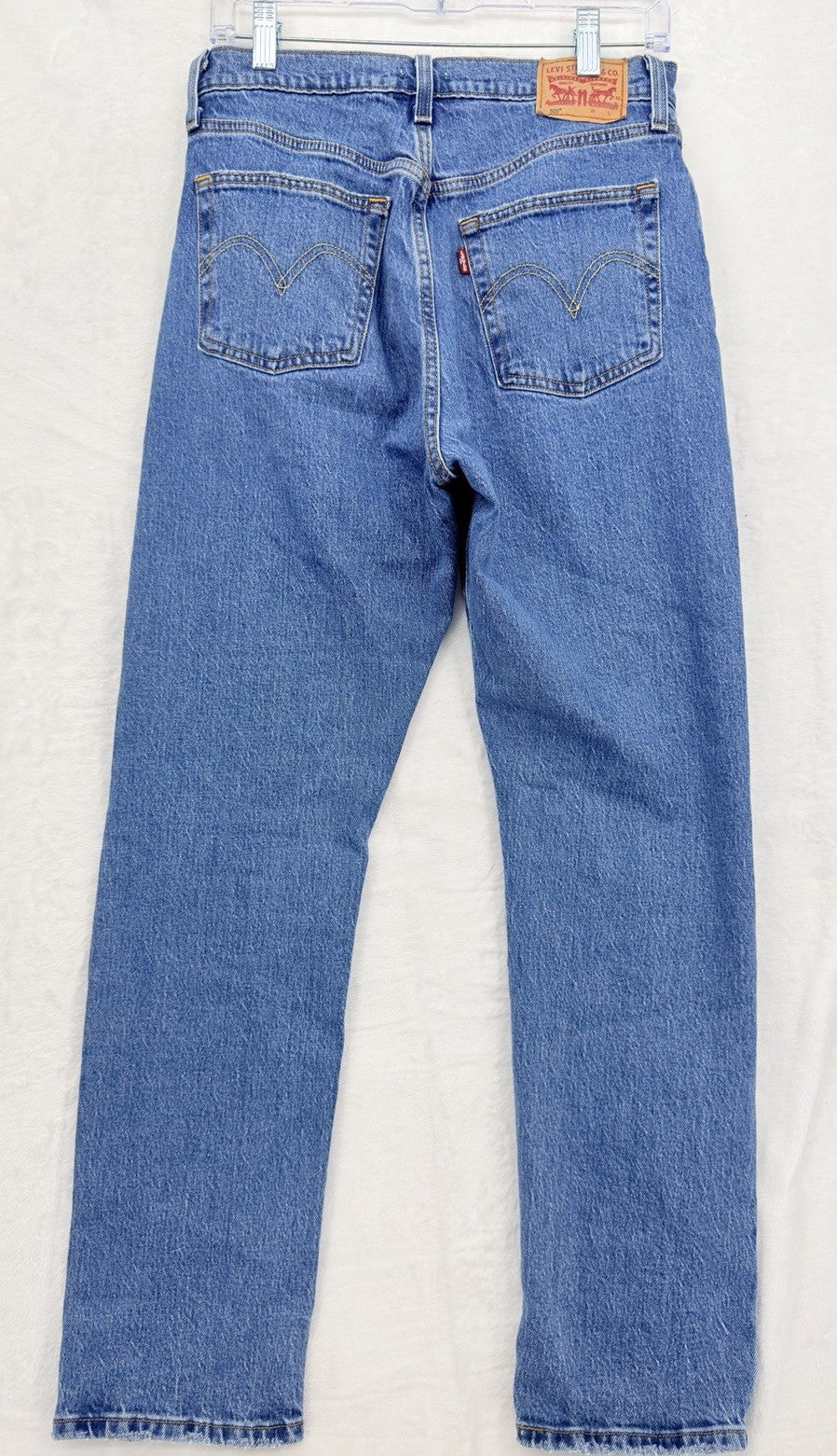 Levis 501 Womens Jeans 28 Cotton Stretch Button Fly Blue 28x30