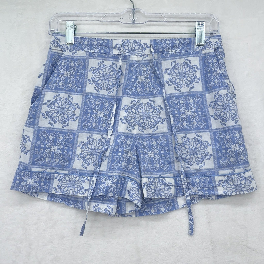 Joie Shorts Small Womens Blue Floral 100% Organic Cotton 2.5”