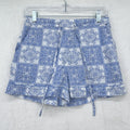 Joie Shorts Small Womens Blue Floral 100% Organic Cotton 2.5”