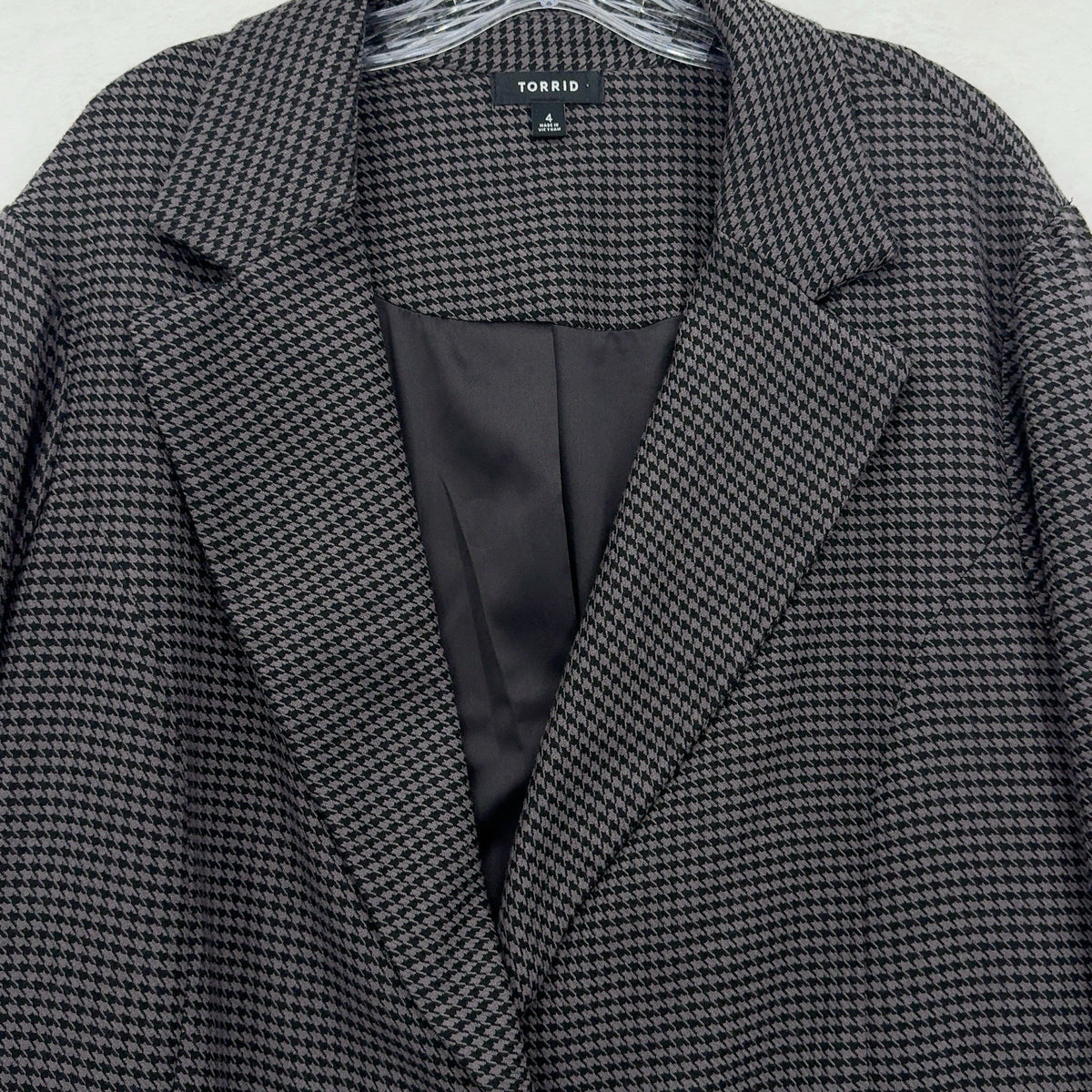 Torrid Blazer 4 Houndstooth Jacket Gray Black Knit Plus Size Womens 4X