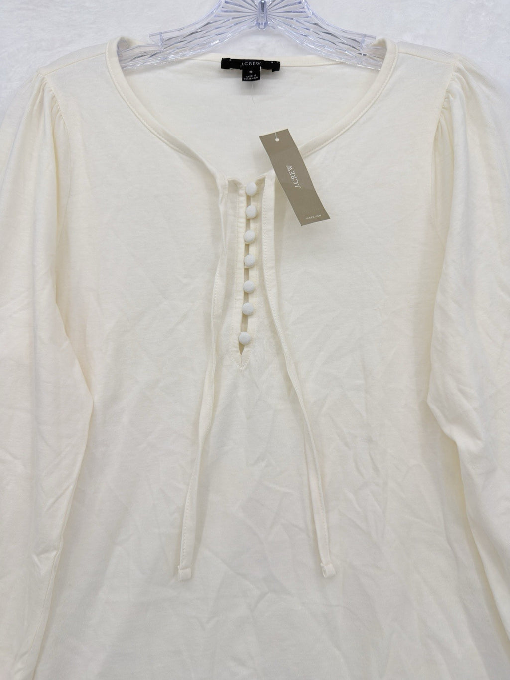 J Crew Top Women Small Broken In Jersey Knit Button Front Long Sleeve New NWT