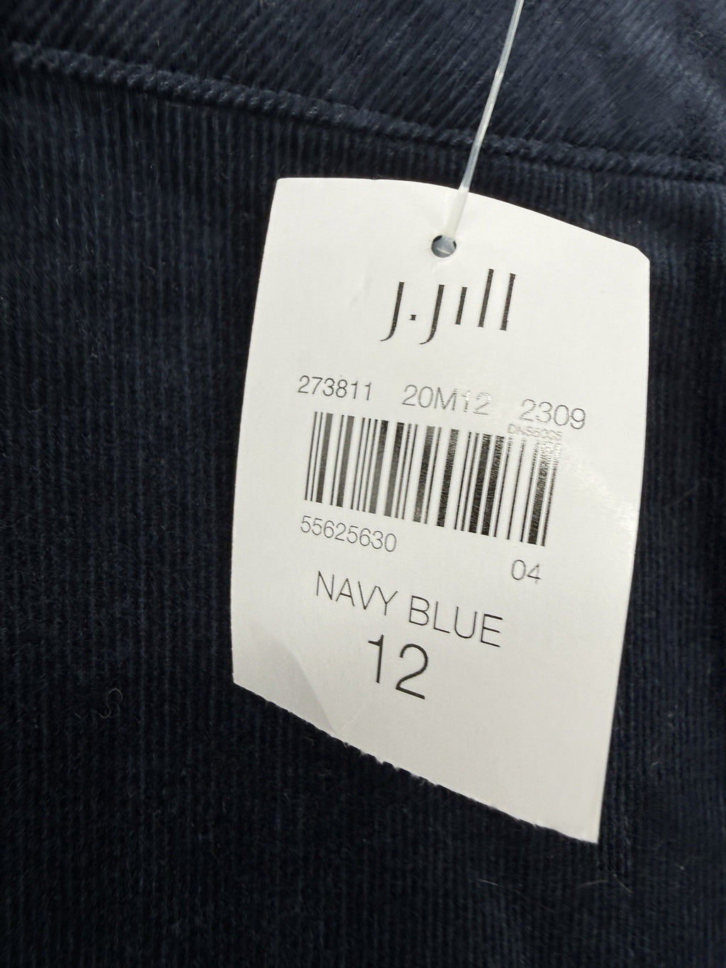 J Jill Corduroy Straight Leg Mid Rise Pants Navy Blue New NWT