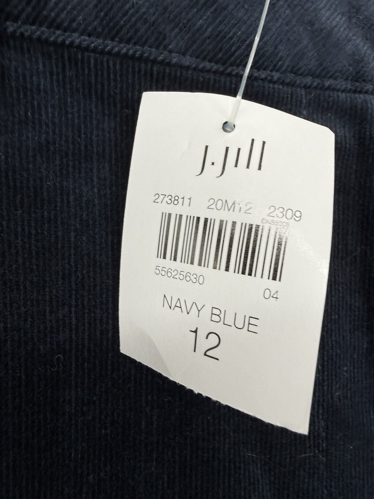 J Jill Corduroy Straight Leg Mid Rise Pants Navy Blue New NWT