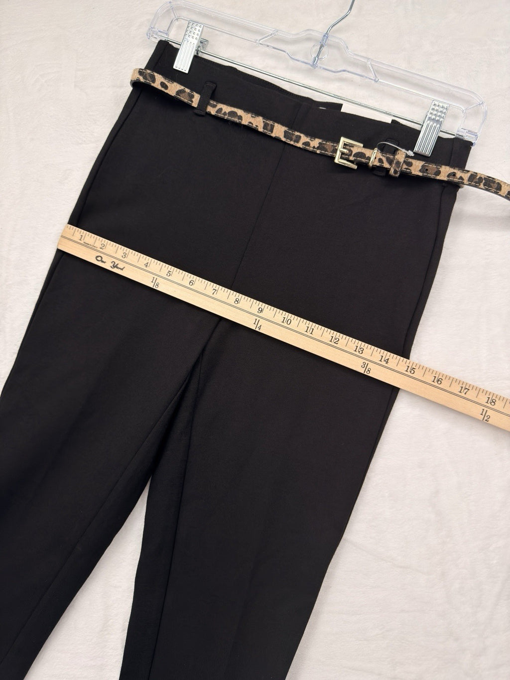 Jules And Leopold Pants XS Leggings Pull On Black Leopard Print Belt New NWT