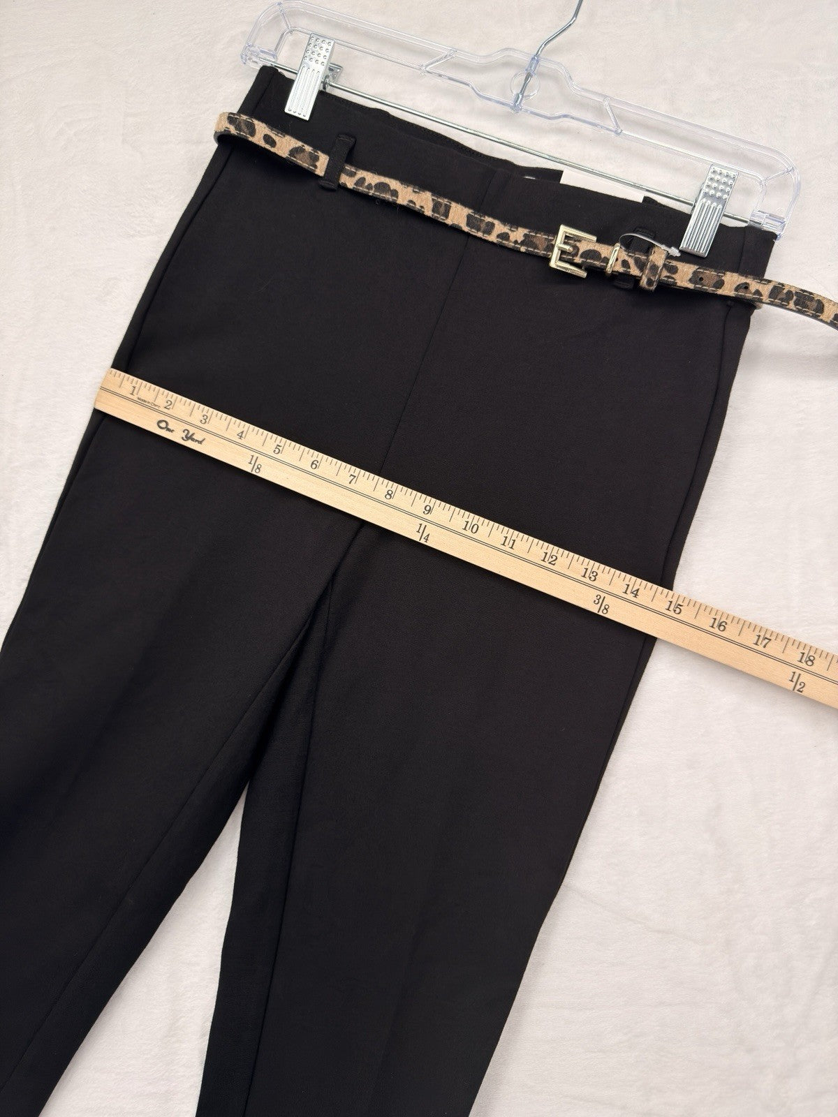 Jules And Leopold Pants XS Leggings Pull On Black Leopard Print Belt New NWT