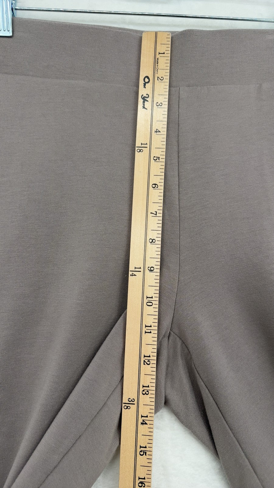J Jill Affinity French Terry Slim Crop Pants Medium Womens Taupe Pull On Pure