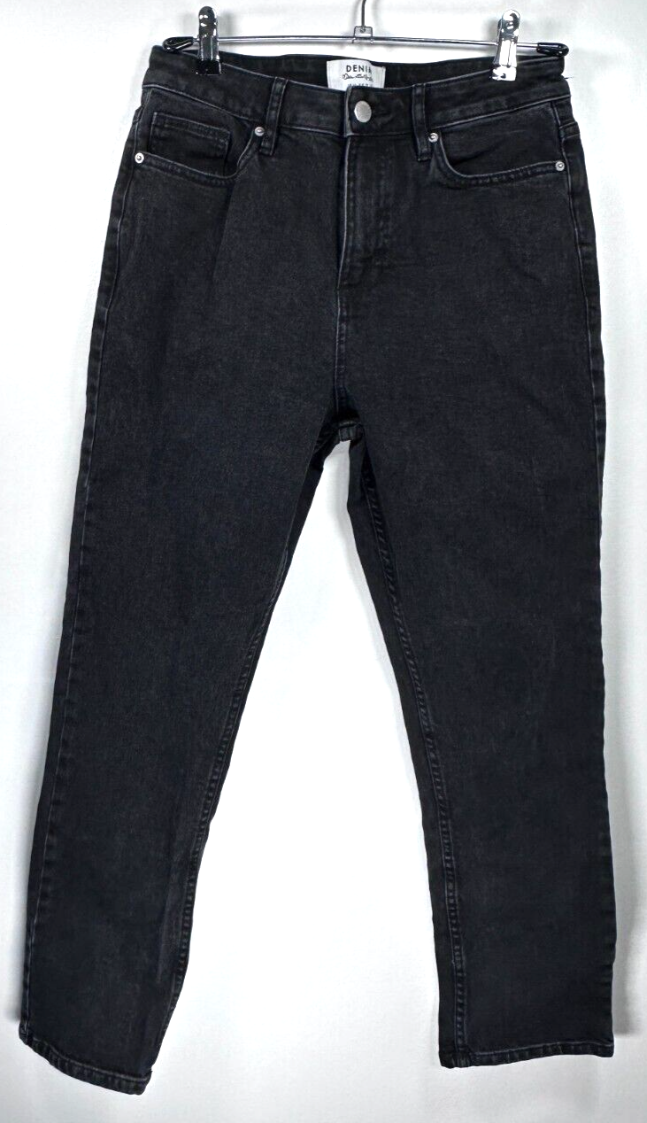 Miss Selfridge Denim Jeans Black US 6 Petite High Rise Womens London 27.5 Inseam