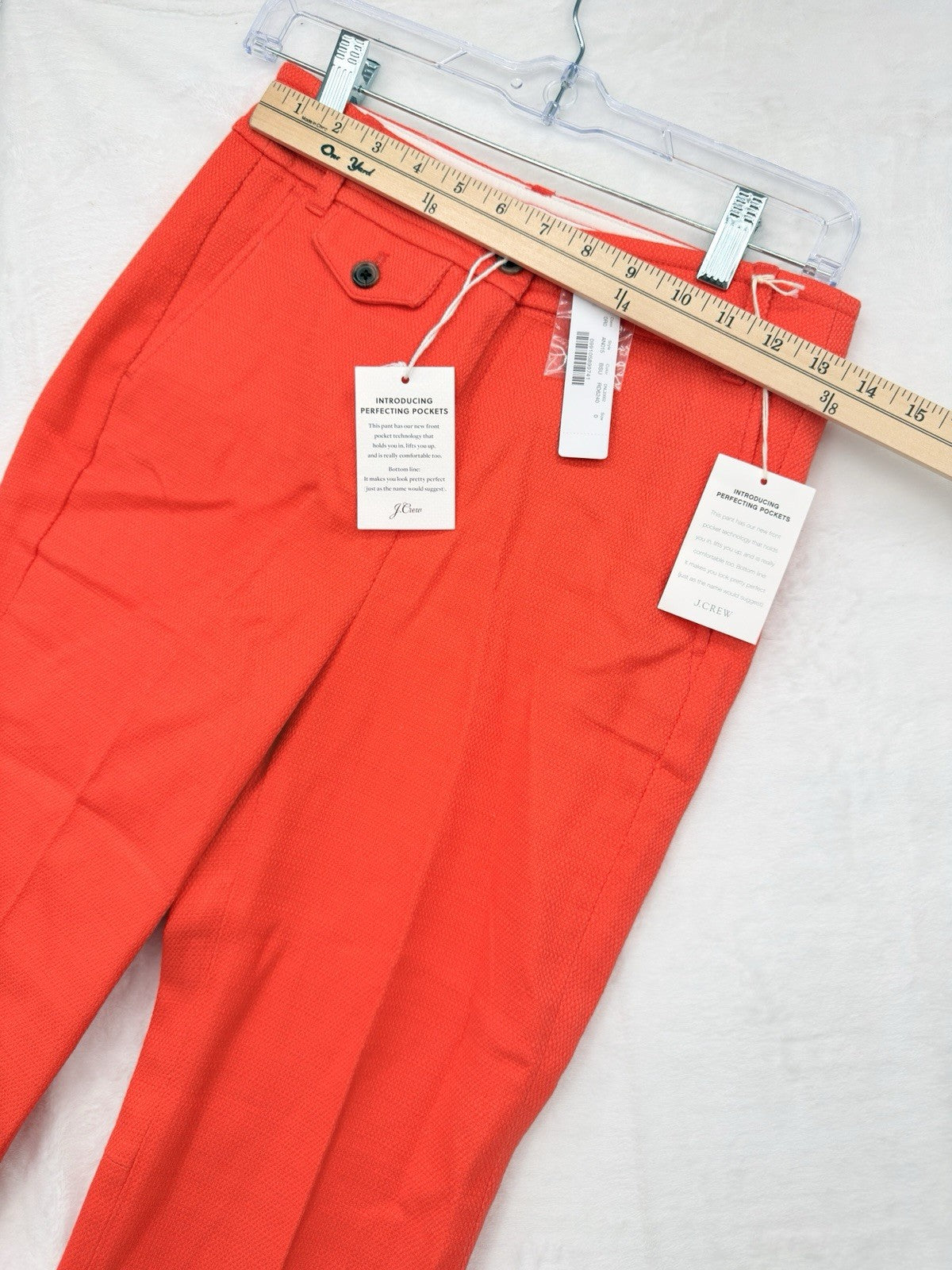 J Crew High Waisted Kickout Crop Pants Grasscloth Orange Red Womens New NWT