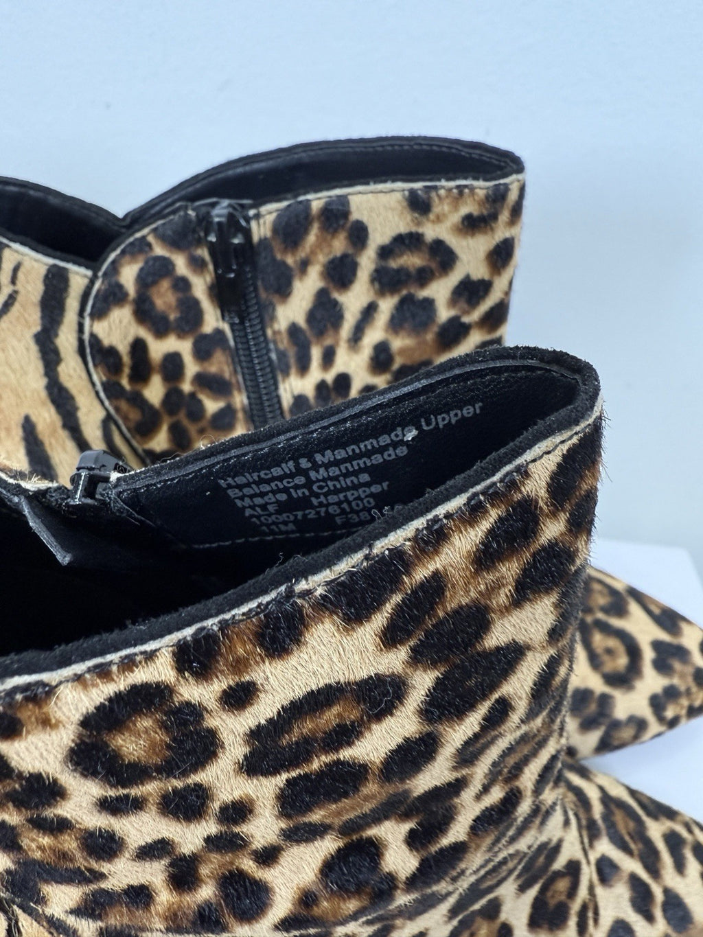 Alfani Harpper Booties 11 Womens Leopard Print Kitten Heel Calfhair Heels Animal