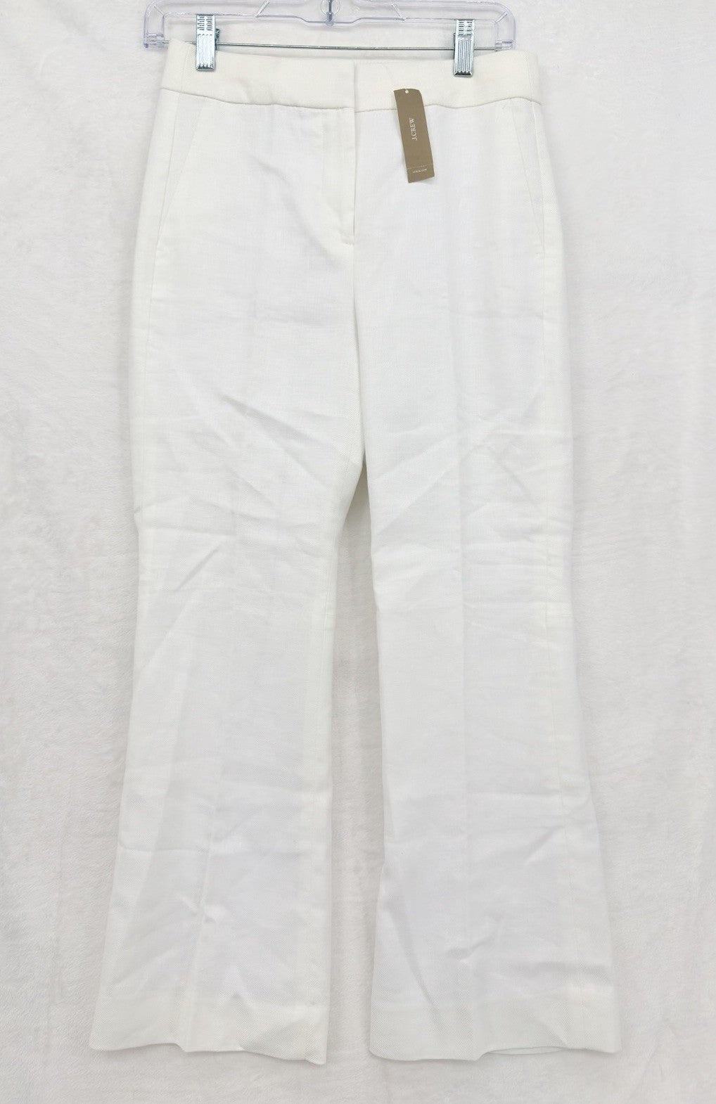 J Crew Hayden Kickout Crop Pants 0 Womens Stretch Linen White New NWT