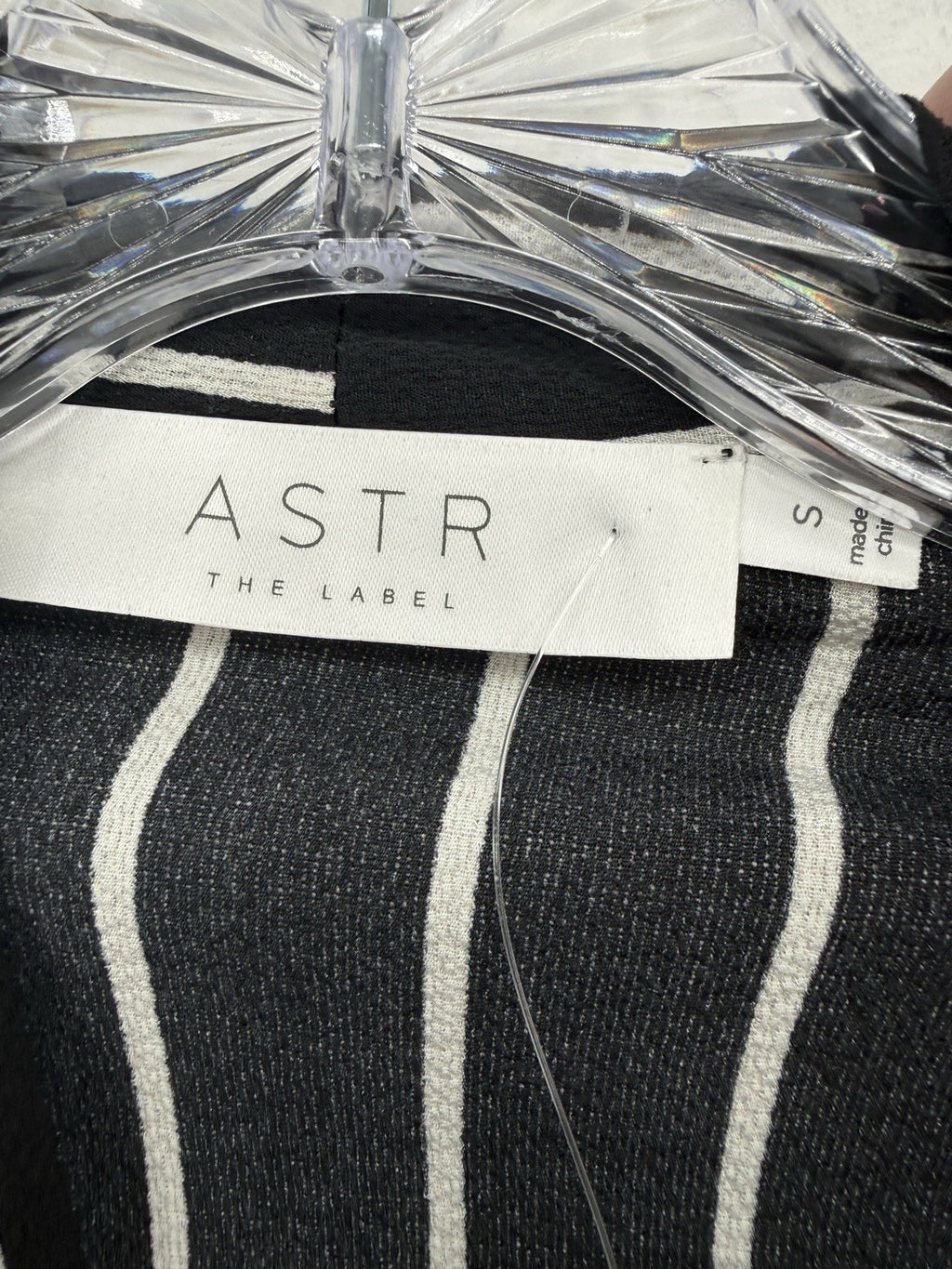 ASTR The Label Top Small Long Sleeve Bodysuit Faux Wrap Black Blouse Women New N