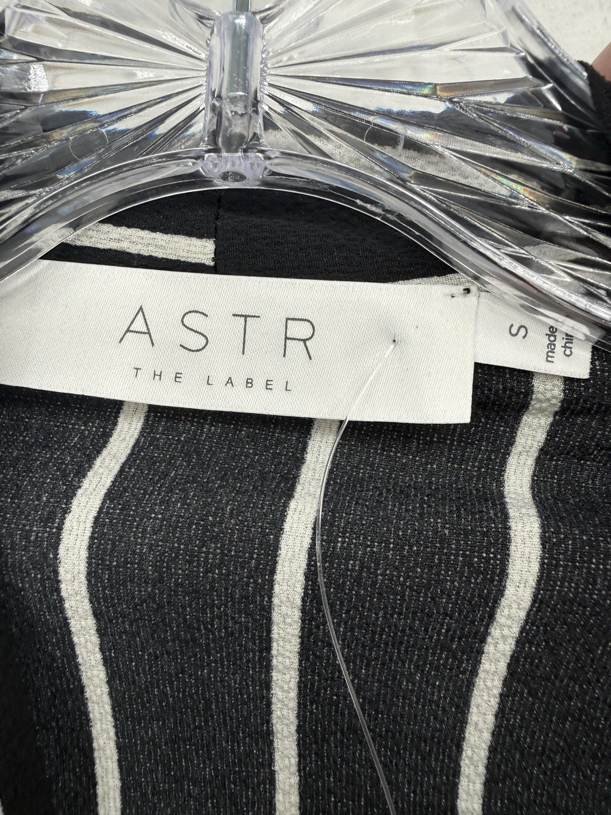 ASTR The Label Top Small Long Sleeve Bodysuit Faux Wrap Black Blouse Women New N