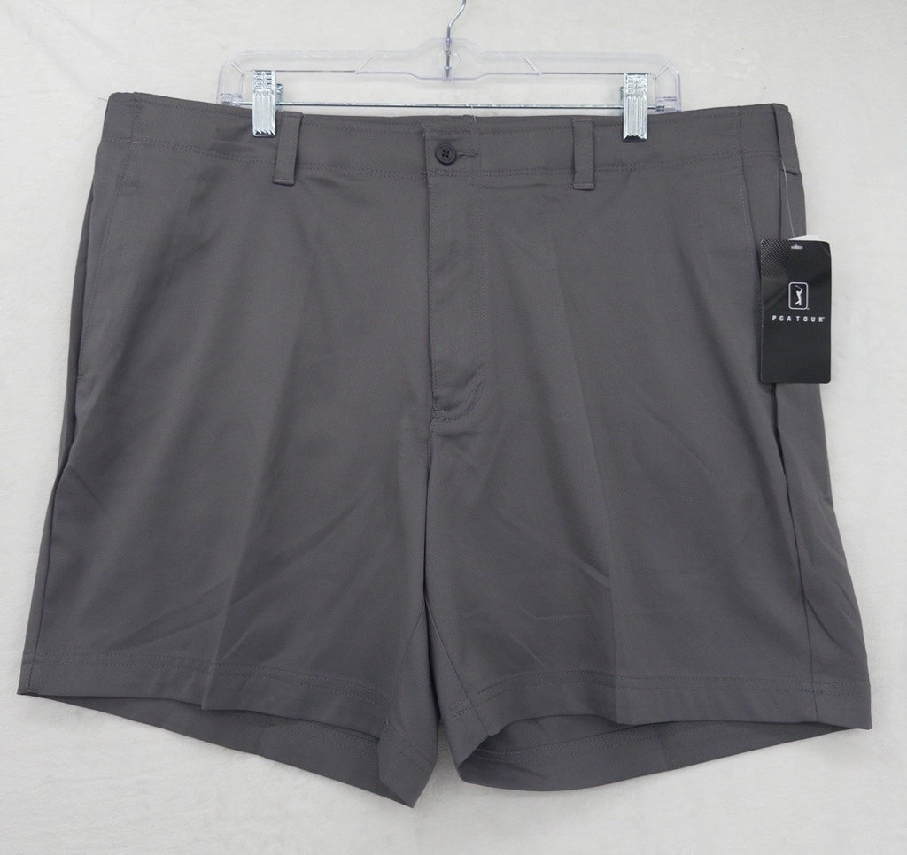 PGA Tour Golf Shorts 40 Gray Mens 6” Flat Front New NWT