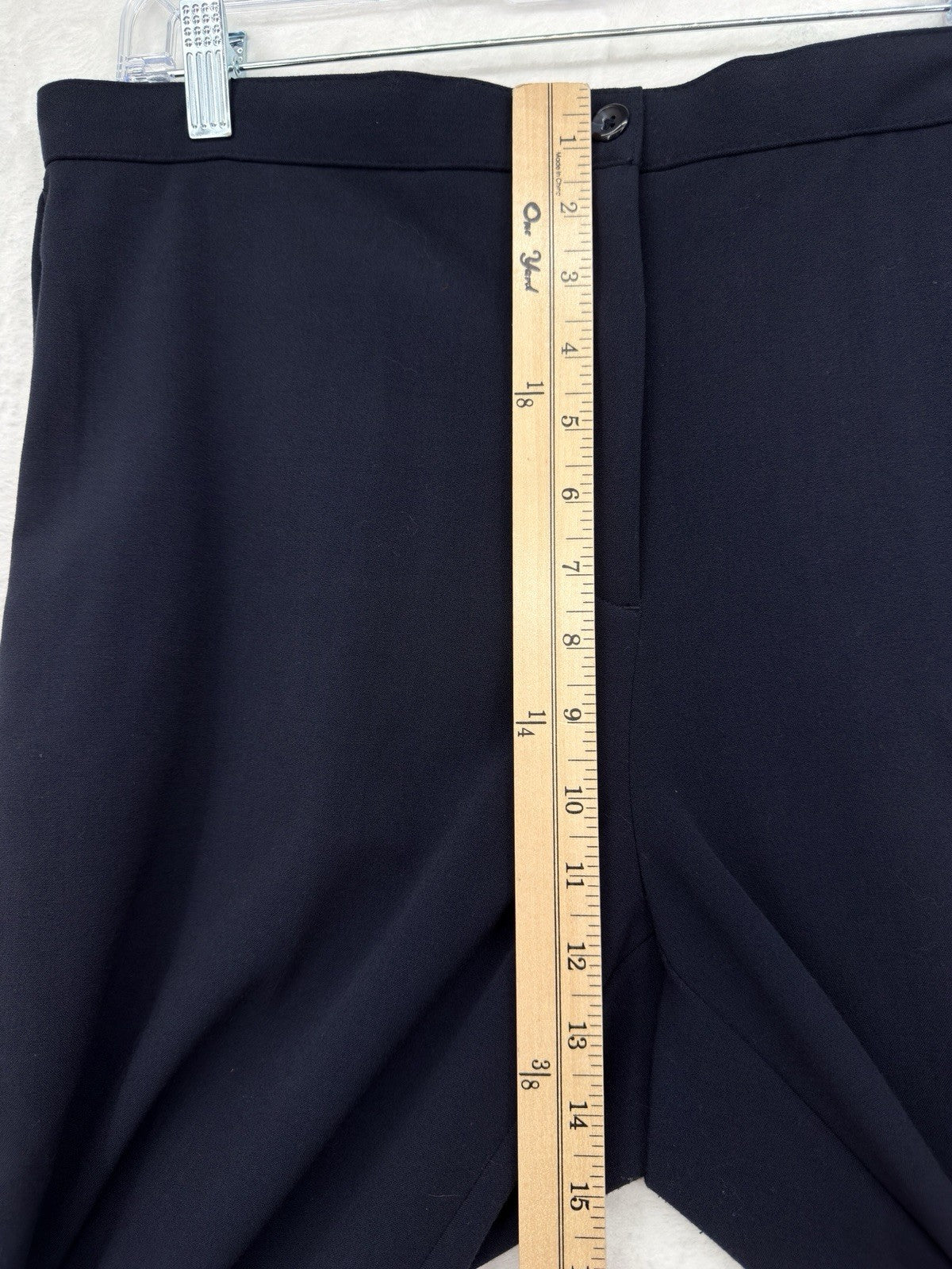 Briggs New York Pants 14 Short Navy Blue Straight Leg Womens 14S