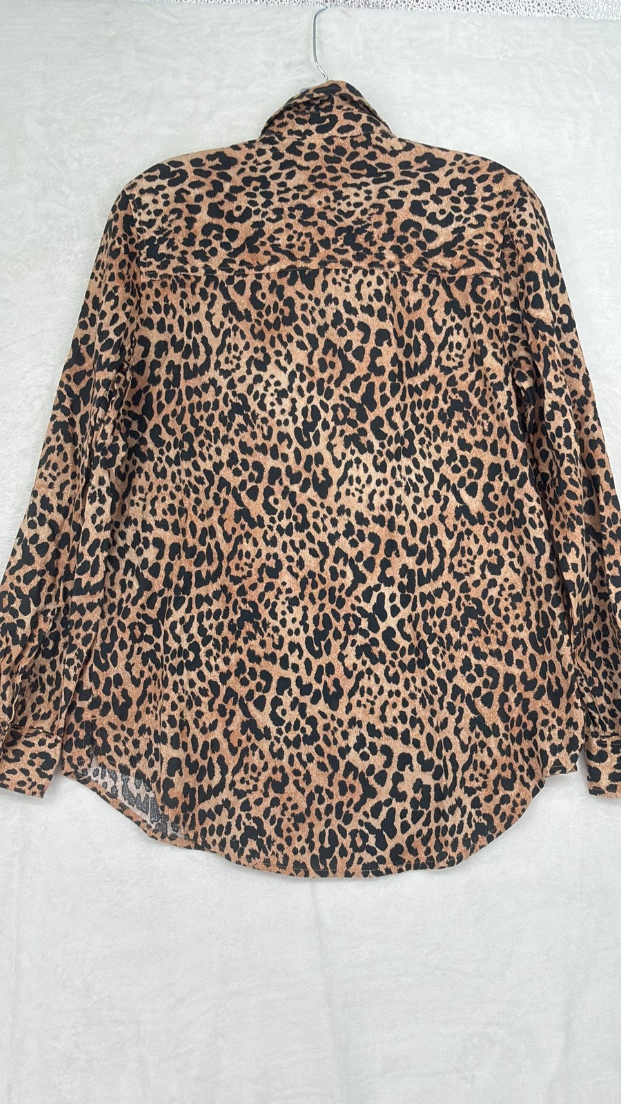 Gap Easy Shirt XS Womens Tops Leopard Print Linen Long Sleeve Button Up New NWT