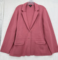 Talbots Sweater Jacket 2X Petite 2XP Pink 100% Merino Wool Blazer Knit Women