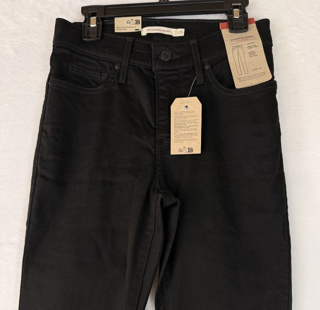 Levis 311 Shaping Skinny Jeans 25 Womens Black 25x30 New NWT