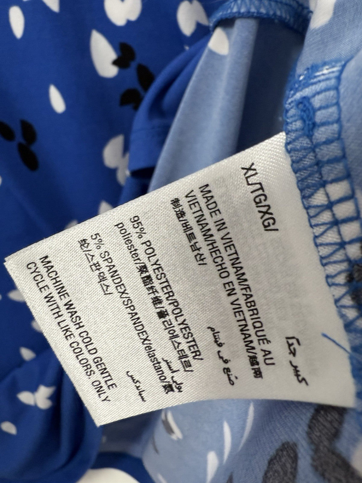 Alfani Tops Blouses XL Faux Wrap Blue 3/4 Sleeve Womens