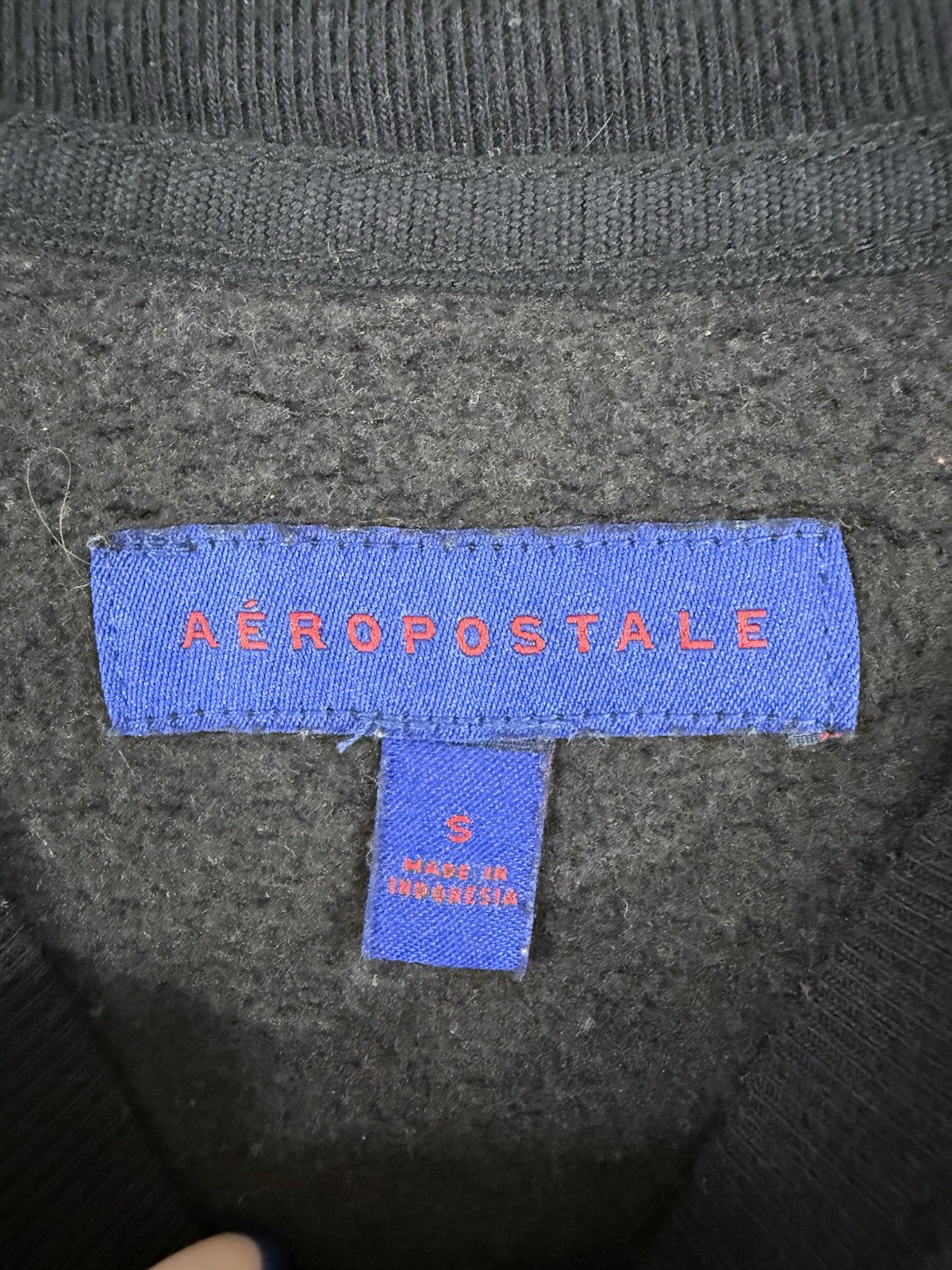 Aeropostale Top Small Womens Black Tiger Sweatshirt Embroidered Embellished