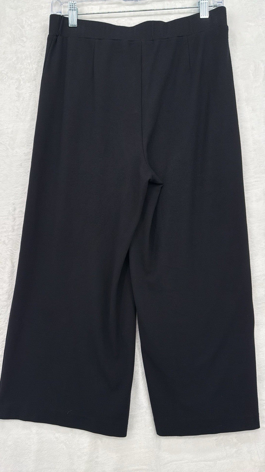 J Jill Ponte Full Leg Crop Pants Small Petite Black Knit Pull On Womens