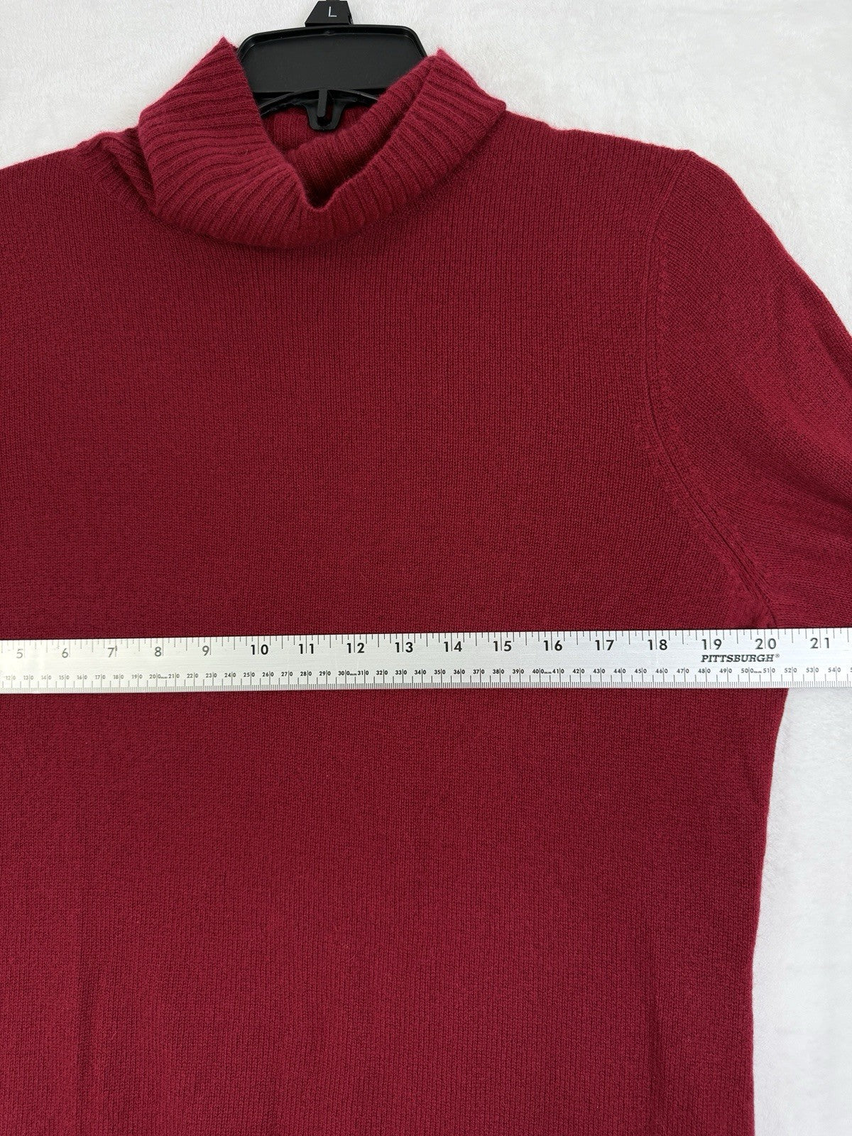 Ann Taylor Cashmere Turtleneck Sweater Large Petite Red Women LP 100% Cashmere
