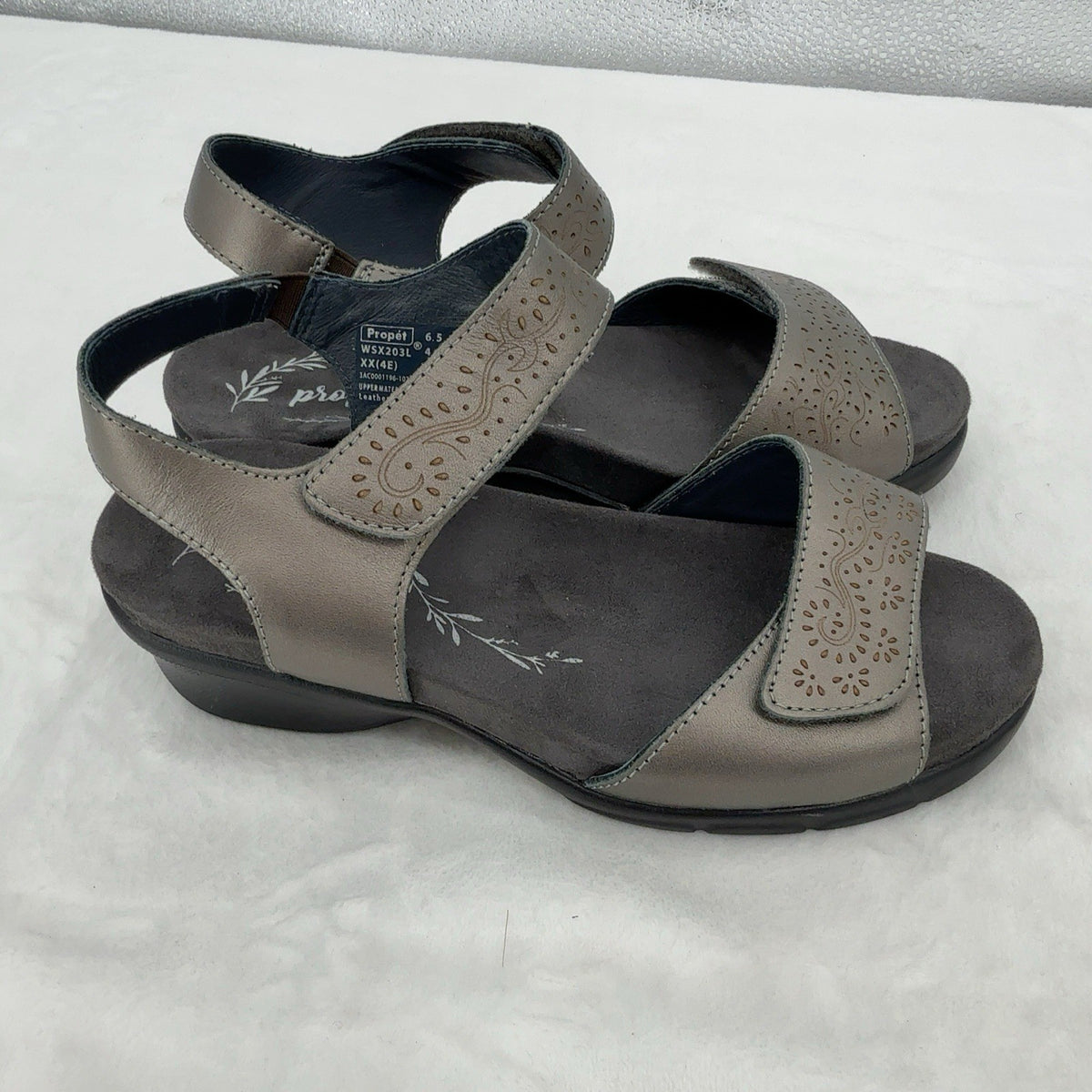 Propet Sandals 6.5 XX 4E Womens Wanda Gray Leather EEEE Shoes